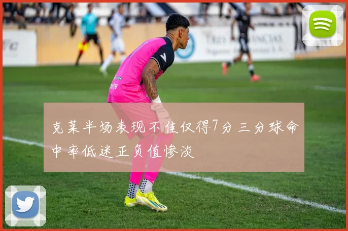 克莱半场表现不佳仅得7分三分球命中率低迷正负值惨淡